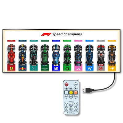 Cadre mural pour LEGO® Speed Champions F1 – Collection complète (ligne horizontale)