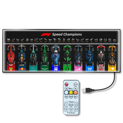Cadre mural pour LEGO® Speed Champions F1 – Collection complète (ligne horizontale)